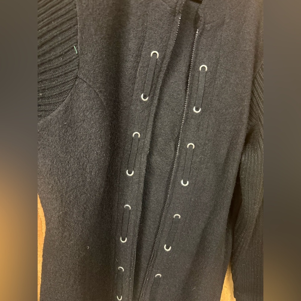 Carole Little Black Zip Up Sweater - Picture 9 of 12